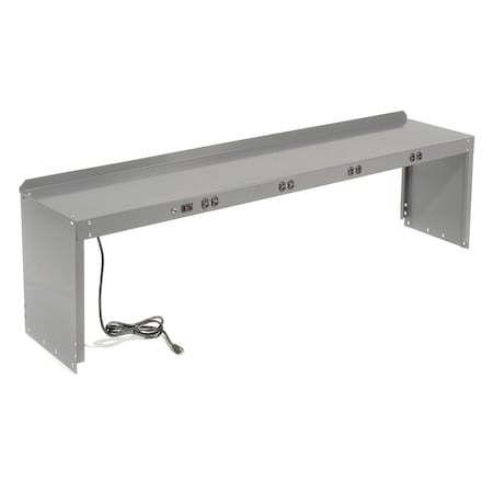 Global Industrial Steel Power Riser, 72inW x 15inD, Gray 254754B
